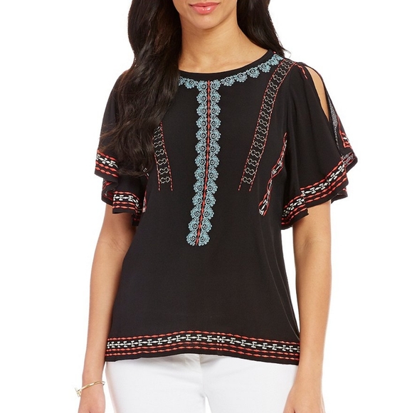 Gibson Latimer Tops - Gibson Latimer embroidered top size XS NWT